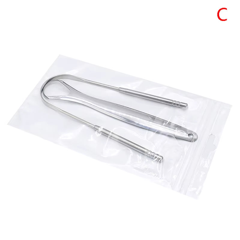 Elevate Your Oral Hygiene with the Stainless Steel U-Shaped Tongue Scraper - Fresh Breath Guaranteed (Available in 1 or 2 Pieces)