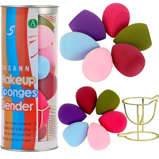 Transform Your Makeup Game with Our 12-Piece Professional Makeup Sponge Blender Set - Includes Holder for Flawless Application!