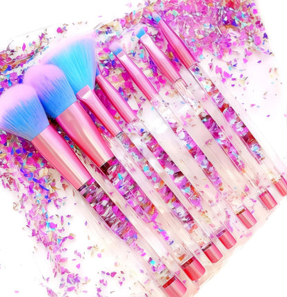 Unleash Your Inner Unicorn with Our Irresistible Makeup Brush Set Featuring Crystal Accents for Flawless Application