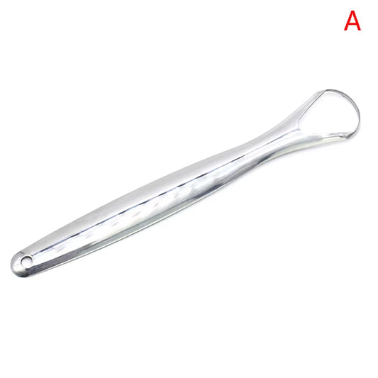 Elevate Your Oral Hygiene with the Stainless Steel U-Shaped Tongue Scraper - Fresh Breath Guaranteed (Available in 1 or 2 Pieces)