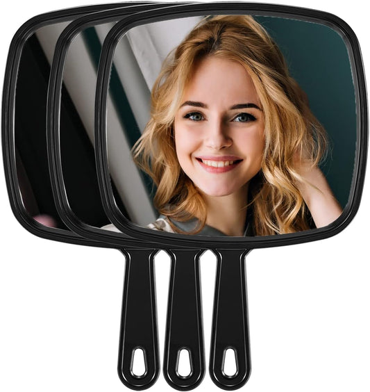 Elevate Your Grooming Routine with Our Extra Large Handheld Mirrors - Pack of 3 for Ultimate Convenience